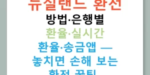 뉴질랜드 환전 방법·은행별 환율·실시간 환율·송금앱 — 놓치면 손해 보는 환전 꿀팁!