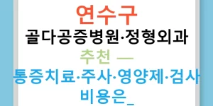 연수구 골다공증병원·정형외과 추천 — 통증치료·주사·영양제·검사 비용은?