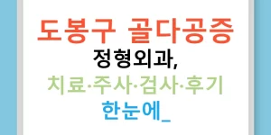도봉구 골다공증 정형외과, 치료·주사·검사·후기 한눈에!