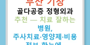 부산 기장 골다공증 정형외과 추천 — 치료 잘하는 병원, 주사치료·영양제·비용 정보 한눈에!