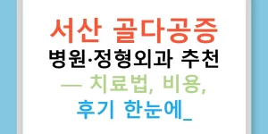 서산 골다공증 병원·정형외과 추천 — 치료법, 비용, 후기 한눈에!