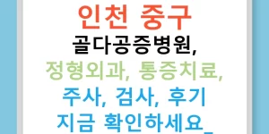 인천 중구 골다공증병원, 정형외과, 통증치료, 주사, 검사, 후기 지금 확인하세요!